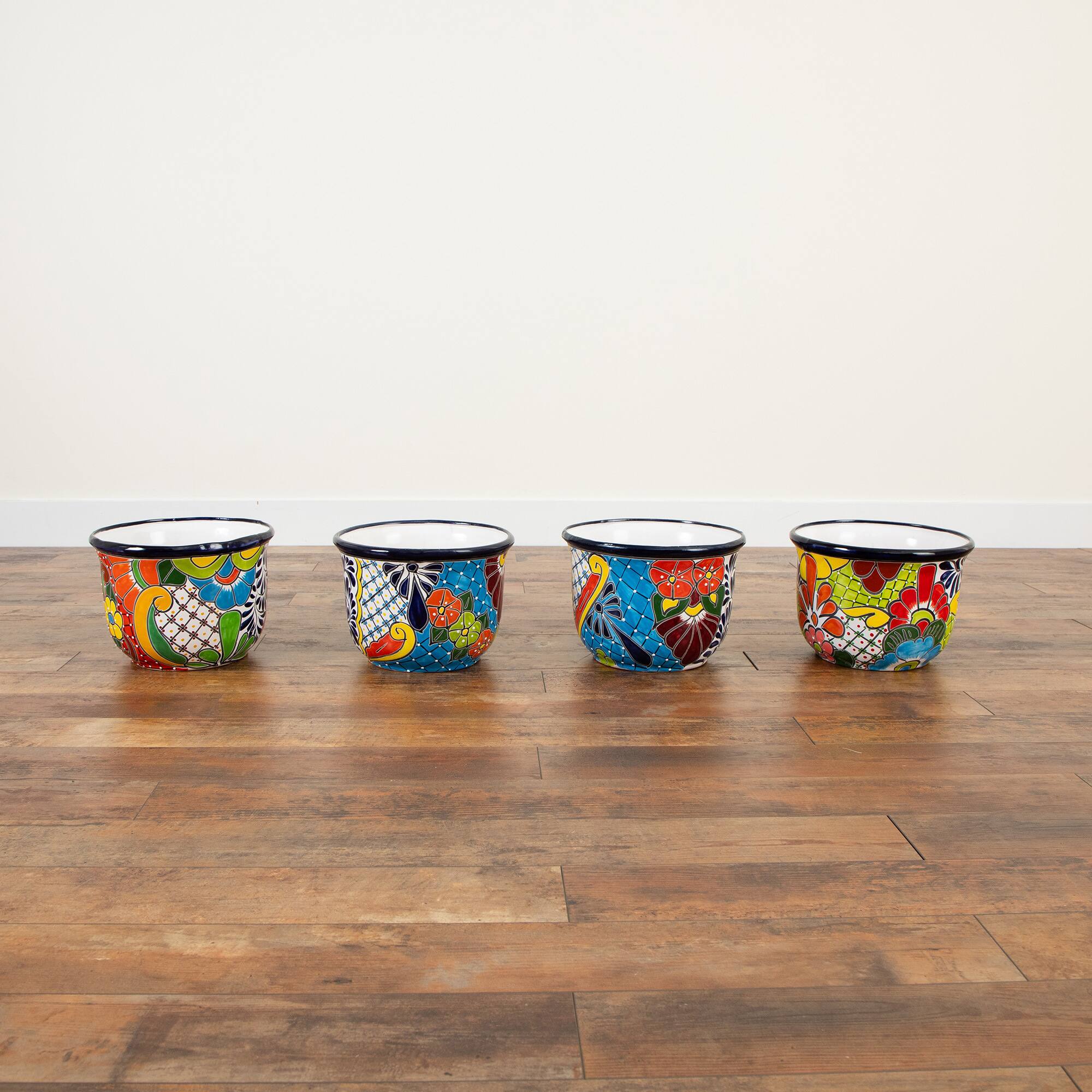 12.5" Handmade Mexican Talavera Ceramic Planter